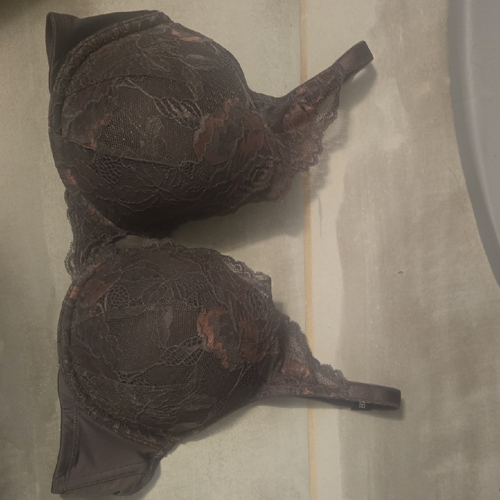 Lace Underwire Bra - Purple and Pink